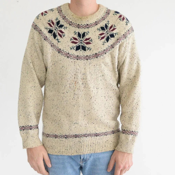 Vintage Northern Reflections Cream Crewneck  Knit Sweater - Picture 4 of 13